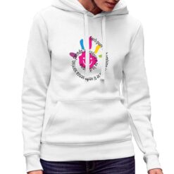 Sorriso felpa con cappuccio personalizzata donna digitalshirt bianca.jpg
