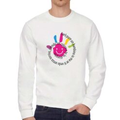 Sorriso felpa senza cappuccio personalizzata uomo digitalshirt bianca