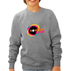 Sounds Good felpa senza cappuccio personalizzata bambino digitalshirt grigia