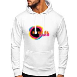 Sounds Good felpa con cappuccio personalizzata uomo digitalshirt bianca