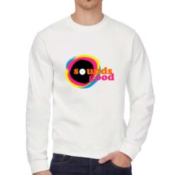 Sounds Good felpa senza cappuccio personalizzata uomo digitalshirt bianca