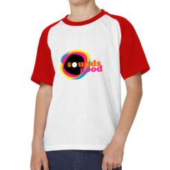 Sounds Good t-shirt bicolor personalizzata bambino digitalshirt rossa