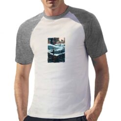 Spaventapasseri t-shirt bicolor personalizzata uomo digitalshirt grigia