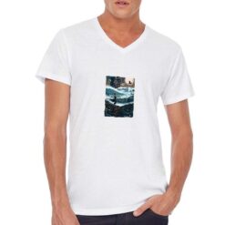 Spaventapasseri t-shirt scollo a v personalizzata uomo digitalshirt bianca