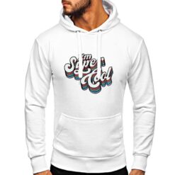 Super Cool felpa con cappuccio personalizzata uomo digitalshirt bianca