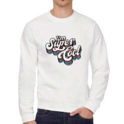 Super Cool felpa senza cappuccio personalizzata uomo digitalshirt bianca