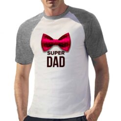 Super Papà Papilion t-shirt bicolor personalizzata uomo digitalshirt grigia