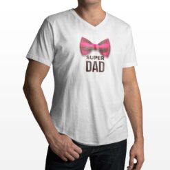 Super Papà Papilion t-shirt scollo a v personalizzata uomo digitalshirt bianca