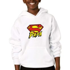 Super Papà felpa con cappuccio personalizzata bambino digitalshirtbianco