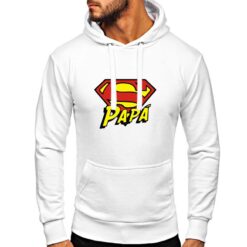 Super Papà felpa con cappuccio personalizzata uomo digitalshirt bianca