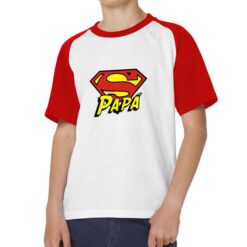 Super Papà t-shirt bicolor personalizzata bambino digitalshirt rossa