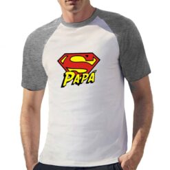 Super Papà t-shirt bicolor personalizzata uomo digitalshirt grigia
