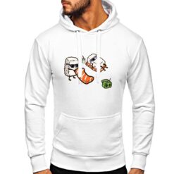 Sushi felpa con cappuccio personalizzata uomo digitalshirt bianca