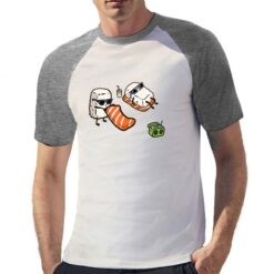 Sushi t-shirt bicolor personalizzata uomo digitalshirt grigia