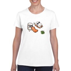 Sushi t-shirt personalizzata donna digitalshirt bianco