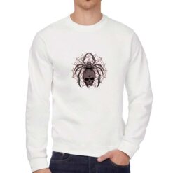 Tela di Ragno felpa senza cappuccio personalizzata uomo digitalshirt bianca