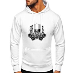 Teschio BN felpa con cappuccio personalizzata uomo digitalshirt bianca