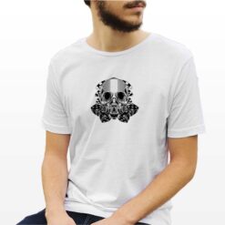Teschio BN t-shirt personalizzata uomo digitalshirt bianca