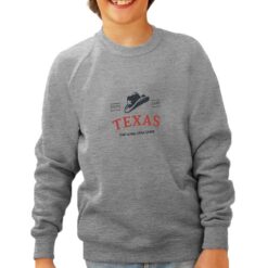 Texas felpa senza cappuccio personalizzata bambino digitalshirt grigia