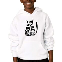 Time Cats felpa con cappuccio personalizzata bambino digitalshirtbianco