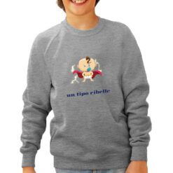 Tipo Ribelle felpa senza cappuccio personalizzata bambino digitalshirt grigia