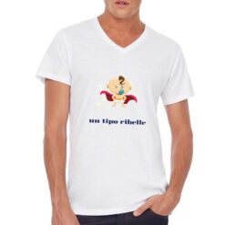 Tipo Ribelle t-shirt scollo a v personalizzata uomo digitalshirt bianca