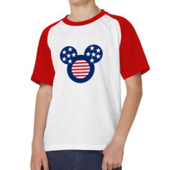 Topolino America t-shirt bicolor personalizzata bambino digitalshirt rossa