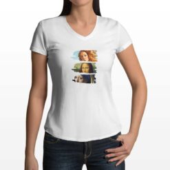 Tre Donne t-shirt scollo a v personalizzata donna digitalshirt bianca