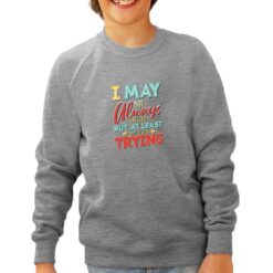 Trying felpa senza cappuccio personalizzata bambino digitalshirt grigia