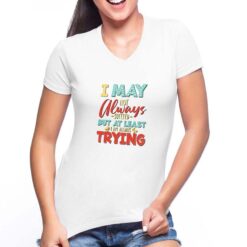 Trying t-shirt scollo a v personalizzata donna digitalshirt bianca