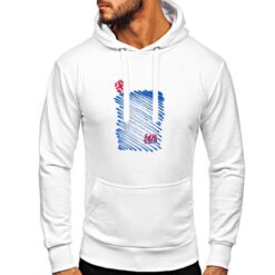 UK TE2 felpa con cappuccio personalizzata uomo digitalshirt bianca