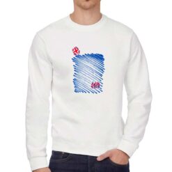 UK TE2 felpa senza cappuccio personalizzata uomo digitalshirt bianca