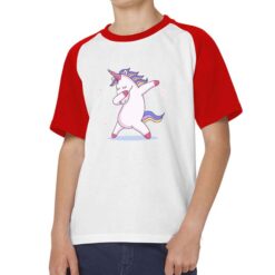 Unicorn t-shirt bicolor personalizzata bambino digitalshirt rossa