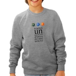 Vorrei felpa senza cappuccio personalizzata bambino digitalshirt grigia