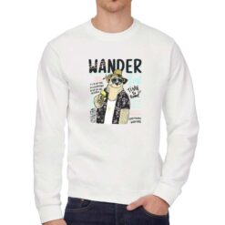 Wander felpa senza cappuccio personalizzata uomo digitalshirt bianca