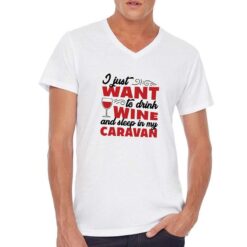 Want Wine t-shirt scollo a v personalizzata uomo digitalshirt bianca