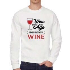 Wine Age felpa senza cappuccio personalizzata uomo digitalshirt bianca