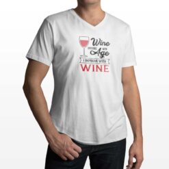 Wine Age t-shirt scollo a v personalizzata uomo digitalshirt bianca