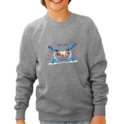 Winter Activities felpa senza cappuccio personalizzata bambino digitalshirt grigia