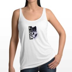 Wolf canottiera personalizzata donna digitalshirt bianca