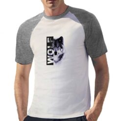 Wolf t-shirt bicolor personalizzata uomo digitalshirt grigia