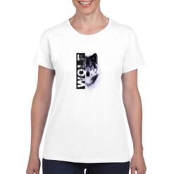 Wolf t-shirt personalizzata donna digitalshirt bianco