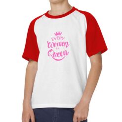 Women Queen t-shirt bicolor personalizzata bambino digitalshirt rossa