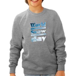 World Snow felpa senza cappuccio personalizzata bambino digitalshirt grigia
