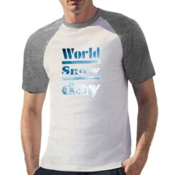 World Snow t-shirt bicolor personalizzata uomo digitalshirt grigia