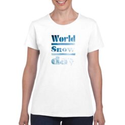 World Snow t-shirt personalizzata donna digitalshirt bianco