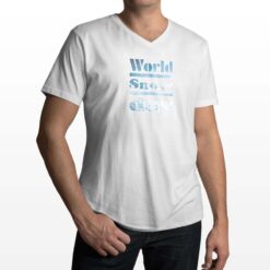World Snow t-shirt scollo a v personalizzata uomo digitalshirt bianca