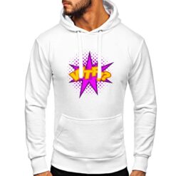 WTF felpa con cappuccio personalizzata uomo digitalshirt bianca