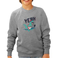 Yeah felpa senza cappuccio personalizzata bambino digitalshirt grigia