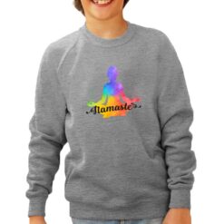 Yoga felpa senza cappuccio personalizzata bambino digitalshirt grigia
